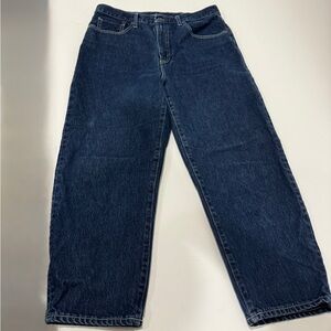 Levi's Dark Blue Barrel Crop Jeans